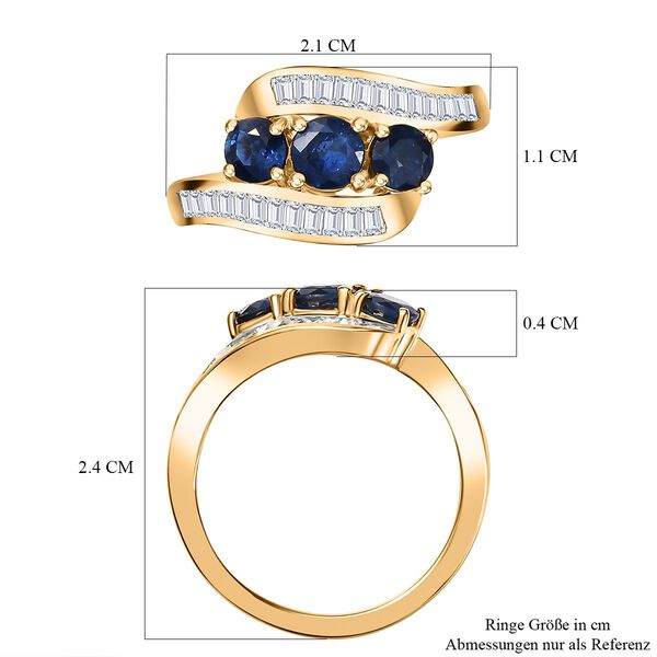 Blauer Saphir und Zirkon-Ring - 1,96 ct. image number 5