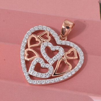 LUSTRO STELLA wei&szlig;er Zirkonia zweifarbiger Anh&auml;nger