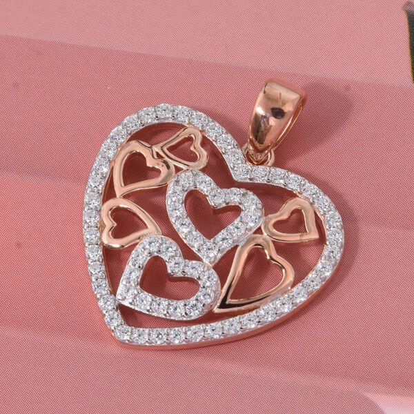 LUSTRO STELLA wei&szlig;er Zirkonia zweifarbiger Anh&auml;nger image number 1