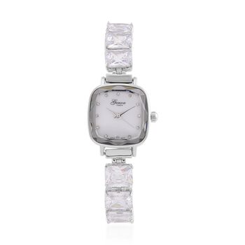 Wei&szlig;er Zirkonia, Kristall Uhren Reiner Edelstahl Standard