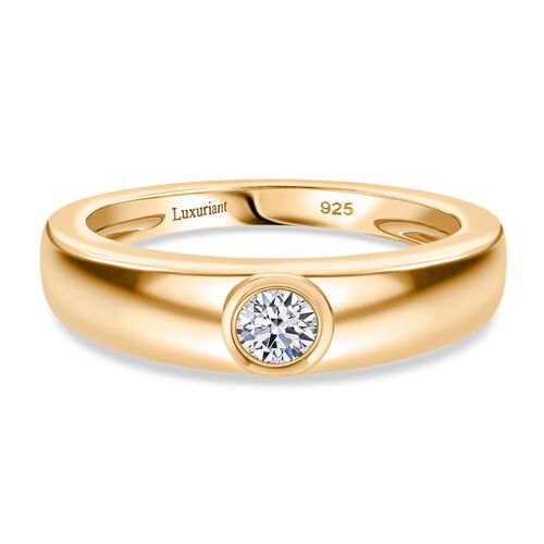 LUXURIANT DIAMOND- VS-EF Labor Diamant Ring, 925 Silber 750 Gelbgold Vermeil - 0,25 ct. image number 0