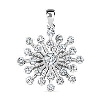 Moissanit Anh&auml;nger 925 Silber platiniert ca. 0,75 ct.