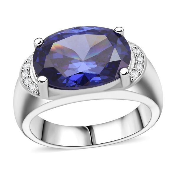 LUSTRO STELLA blauer und wei&szlig;er Zirkonia Ring image number 3