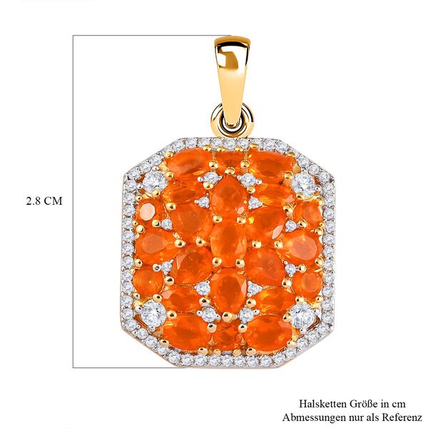 Salamanca Feueropal und Zirkon Anh&auml;nger - 2,57 ct. image number 6