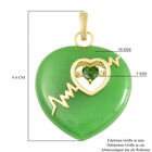Grüne Jade, Natürlicher Chromdiopsid Herz-Anhänger, 925 Silber vergoldet ca. 40.38 ct image number 5