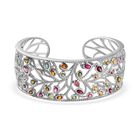 AA Mehrfarbig-Turmalin Armreif ca. 19 cm 925 Silber platiniert ca. 6,53 ct.