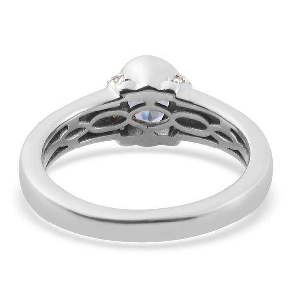 Tansanit und Zirkon Ring 925 Silber platiniert  ca. 0,51 ct image number 6
