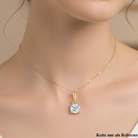 Moissanit Anh&auml;nger, 925 Silber 750 vergoldet - 0,46 ct.