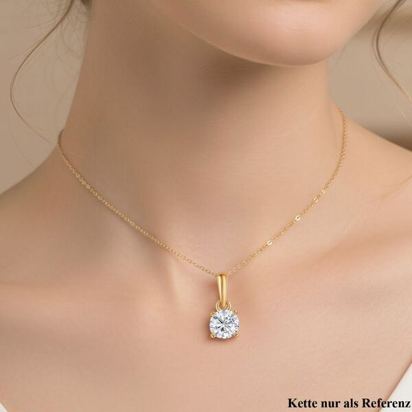 Moissanit Anh&auml;nger, 925 Silber 750 vergoldet - 0,46 ct. image number 2