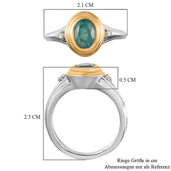 Grandidierit und Zirkon-Ring, 925 Silber Bicolor  ca. 0,83 ct image number 7