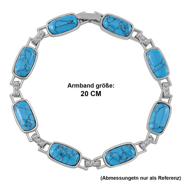 Blauer Howlit, Wei&szlig;er Kristall Magnettherapie-Armband mit 4 Magneten, ca. 20 cm image number 6