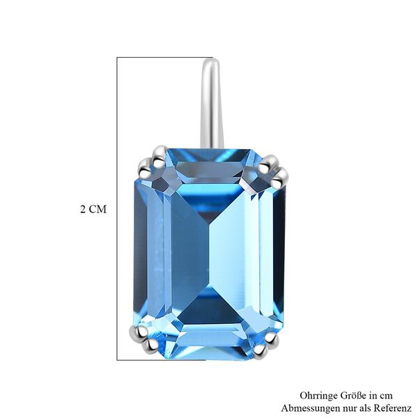 J Francis gefertigt mit SWAROVSKI - Aquamarin Kristall Ohrringe 925 Silber rhodiniert 12.74 ct image number 5