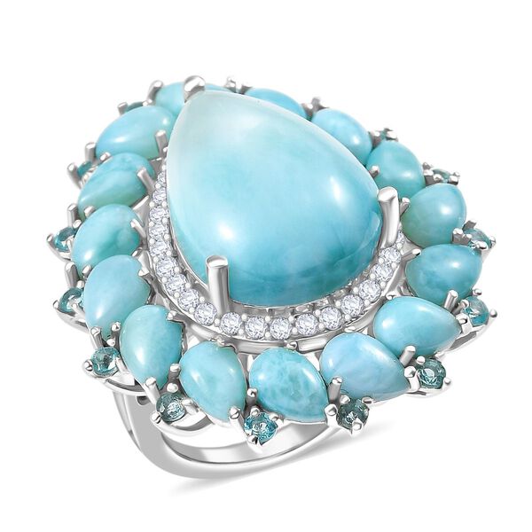 D'Joy Larimar, Neon Apatit und Zirkon Ring - 21,59 ct. image number 4