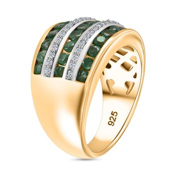 Smaragd und Zirkon Ring - 1,72 ct.