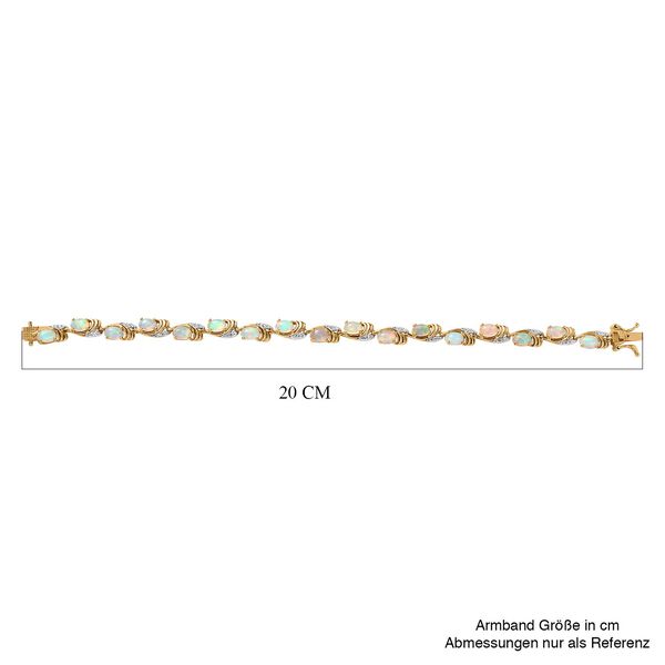 AA natürliches, äthiopisches Welo Opal und Zirkon-Armband, 19 cm - 5,71 ct. image number 6