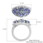 Tansanit und Zirkon Cluster Ring 925 Silber platiniert  ca. 2,03 ct image number 6