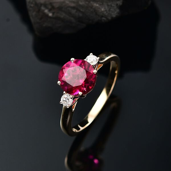 AAA Lab Created Bixbit, Lab Grown Diamant Ring 417 Gold (Größe 16.50) ca. 3,45 ct image number 1