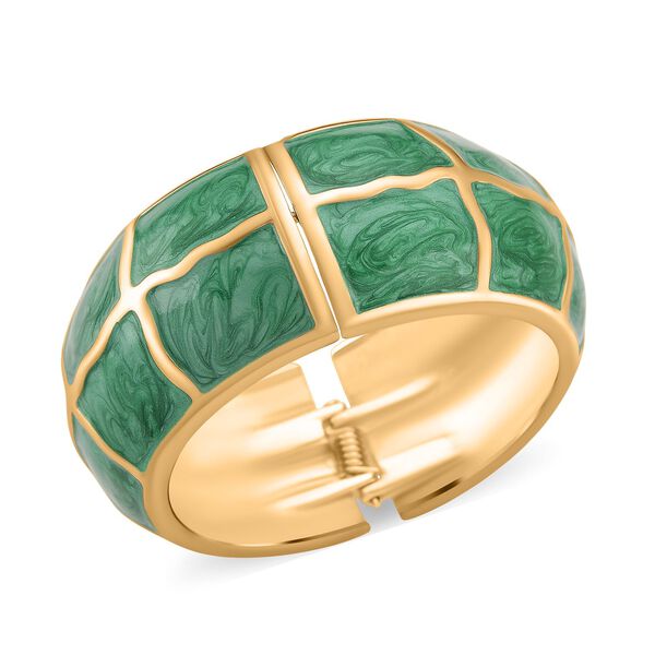 Emaille-Armreif mit Karomuster, ca. 18,5 cm, gr&uuml;n emailliert image number 4