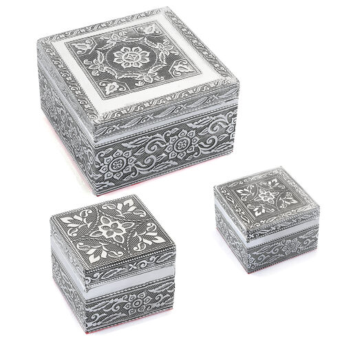 3er Set - Schmuckbox mit handgefertigtem Mandala-Design image number 0