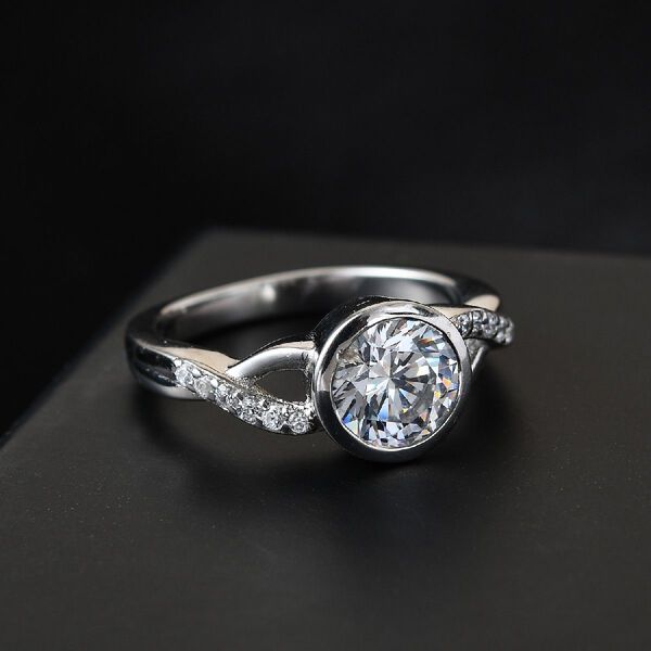 LUSTRO STELLA Hergestellt mit ZIRKONIA Ring 925 Silber Platin-&Uuml;berzug (Gr&ouml;&szlig;e 16.00) ca. 2,42 ct image number 2