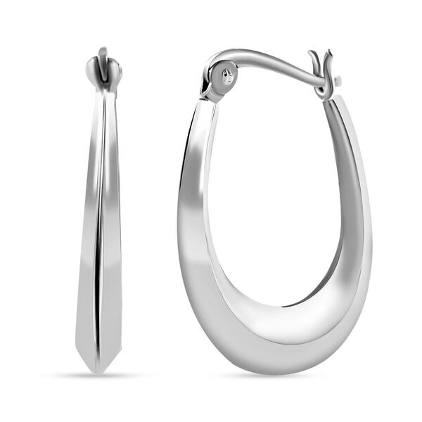 Ovale Creolen in 925 Silber