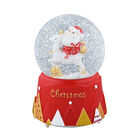 Schneekugel mit Musik und Licht, Weihnachtsmann und Rentier, Größe: 15x10 cm image number 3