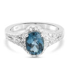 London Blau Topas und Zirkon Ring 925 Silber platiniert  ca. 2,01 ct image number 0