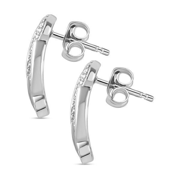 Wei&szlig;er Diamant, Ohrringe 925 Silber platiniert ca. image number 4