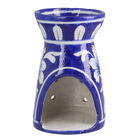 Keramik Duftlampe mit 3 ätherischen Ölen, Handbemalt, blau image number 3