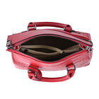 Schultertasche aus 100% echtem Leder mit Kroko-Prägung und abnehmbarem Riemen, Rot  image number 4