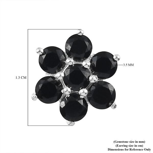 Schwarze gebl&uuml;mte Spinell Ohrstecker, 925 Silber ca. 3,01 ct image number 5