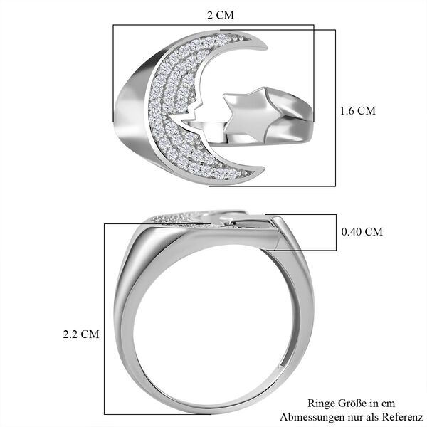 LUSTRO STELLA - Wei&szlig;er Zirkonia Ring 925 Silber rhodiniert (Gr&ouml;&szlig;e 17.00) image number 4