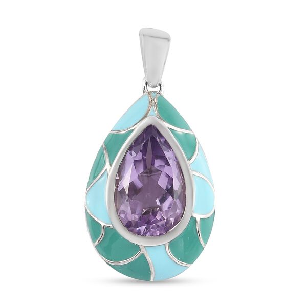 Rosa Amethyst Anh&auml;nger 925 Silber platiniert ca. 3,56 ct