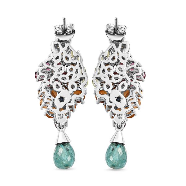 GP Italian Garden Kollektion - Florale Ohrhänger mit mehrfarbigen Edelsteinen in Silber image number 5