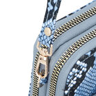 Schultertasche mit RFID-Schutz und Schlangenhaut Muster, Blau image number 3