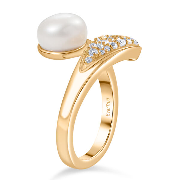 EVER TRUE S&uuml;&szlig;wasser Perle (8-8.4 mm), Wei&szlig;er Zirkon Ring Nickelfreies Messing (Gr&ouml;&szlig;e 21.00) image number 5