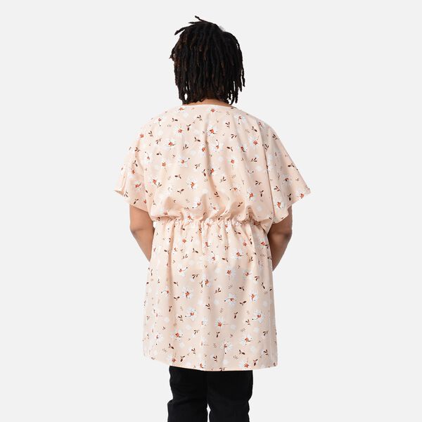 Kimono mit Gürtel, Blumenmuster, Beige, Einheitsgröße image number 2