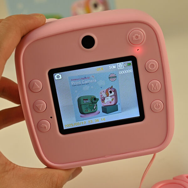 Kinder-Digitalkamera mit Sofortdruck-Funktion und Doppellinse, 10x4,5x10 cm, Rosa image number 3