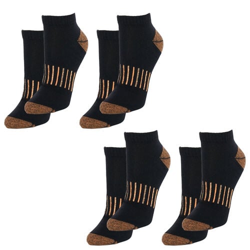 4er-Set Kupferfaser-Kompressions-Socken, 36-40, Schwarz und braun image number 0