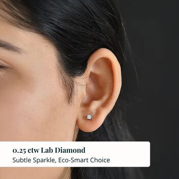 LUXURIANT DIAMOND - Lab Grown Diamant SI-G Ohrringe 925 Silber Rhodiniert ca. 0,25 ct.