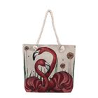 Jute Handtasche, Flamingo-Muster, Größe 40,6x9x36,6 cm image number 0