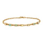 Natürliches, äthiopisches Welo Opal Armband, ca. 19 cm, 925 Silber vergoldet, ca. 0.81 ct