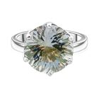 ShopLC Exklusiv: Millennial-Schliff, Prasiolith Ring 925 Silber rhodiniert (Größe 19.00) ca. 6.30 ct