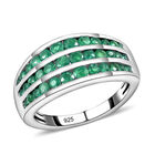 Premium Kagem sambischer Smaragd-Ring, 925 Silber platiniert  ca. 1,40 ct image number 3