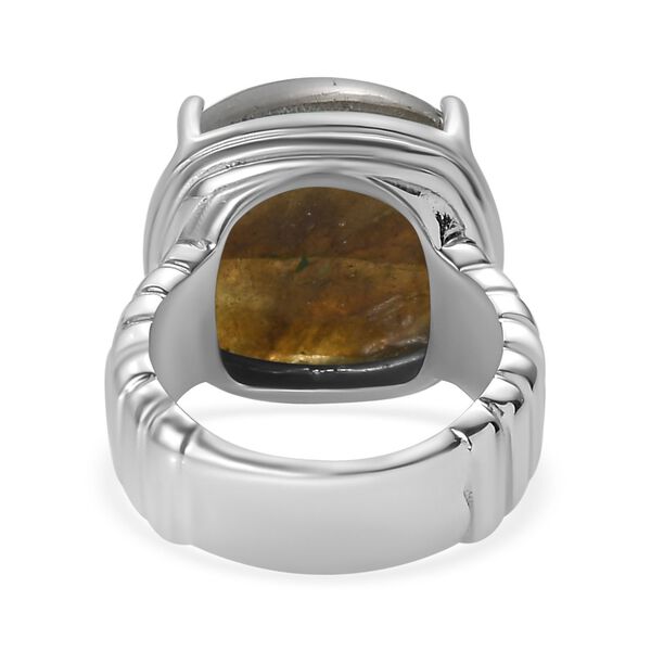 Labradorit Ring, Edelstahl (Gr&ouml;&szlig;e 16.00) ca. 14.17 ct image number 7