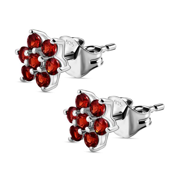 Rote Granat-Ohrringe, 925 Silber ca. 0,81 ct image number 4