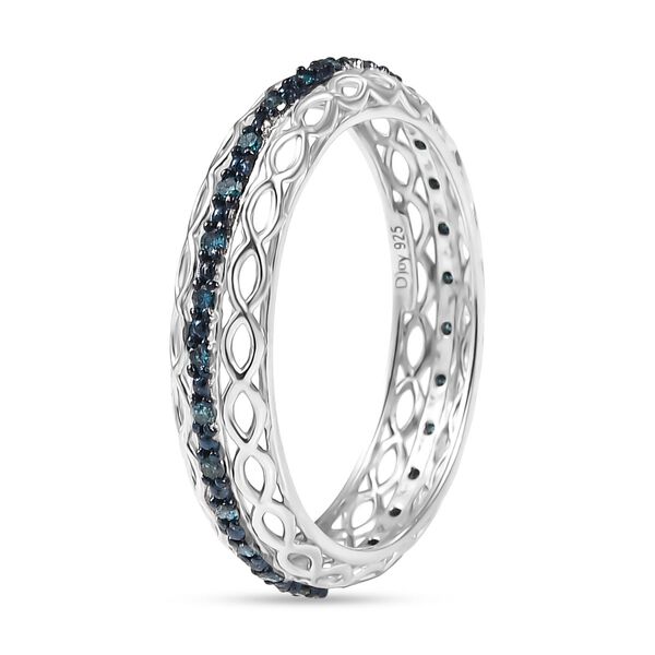 D'Joy blauer Diamant Ring, 925 Silber rhodiniert - 0,15 ct. image number 5