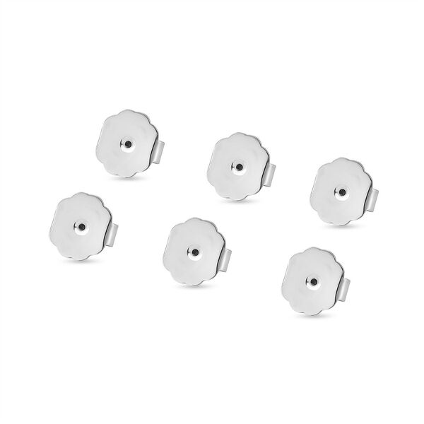 9 teiliges 316L Edelstahl Schmuckset rhodiniert, 1 Bolo Schieber, 2 Magnetverschluss Kugeln, 6 Ohrstopper, Silberfarben image number 5