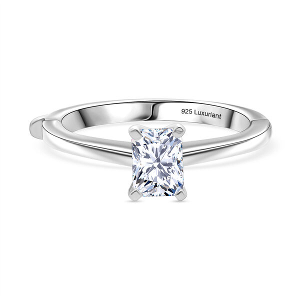 LUXURIANT SGL zertifizierter VS-EF Labor Diamant Ring, 925 Silber rhodiniert - 1 ct.
