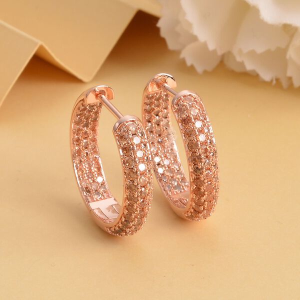 Champagner Zirkonia-Creolen - 3,67 ct. image number 2